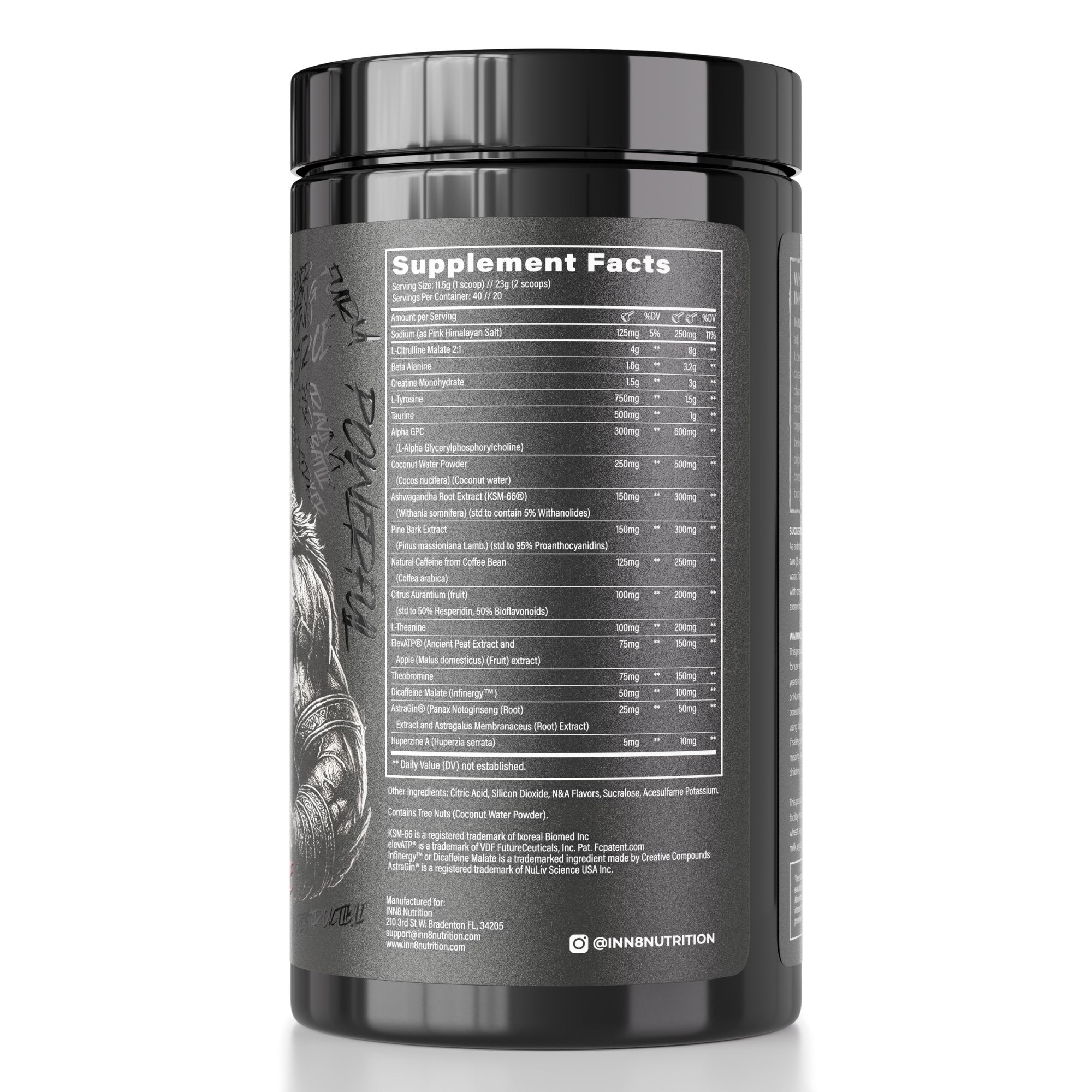 INN8 Nutrition - AWAKEN - Pre Workout - Supplement Facts